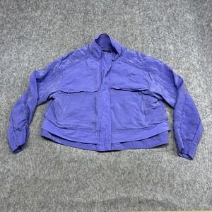 Athleta Jacket Womens L Purple Windbreaker Full Zip Pockets Hiking Travel Casual